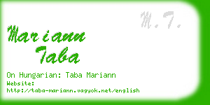 mariann taba business card